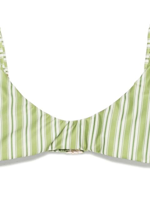 Faithfull the Brand Harper striped bikini top - Green
