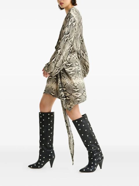 Essentiel Antwerp balloon-sleeve draped asymmetric dress - Grey - zdjęcie produktu nr 2