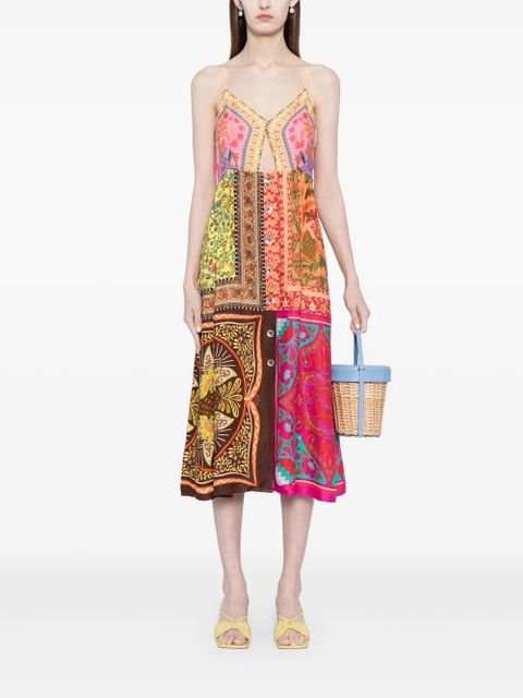 FARM Rio Mixed Scarves-print midi dress - Orange - zdjęcie produktu nr 2