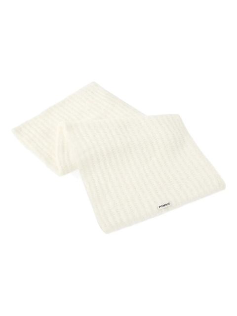 PINKO ribbed-knit scarf - White