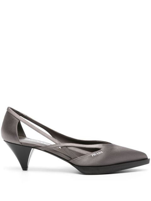 Prada 60mm satin cut-out pumps - Grey - zdjęcie produktu nr 1