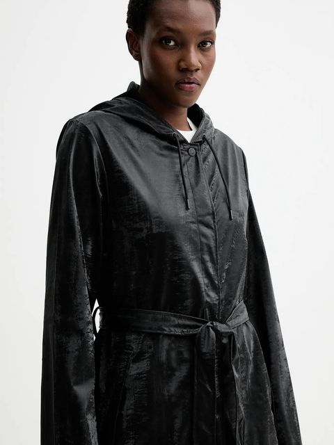 Rains kurtka 12040 A-Line Longer W Jacket kolor czarny przejściowa 12040