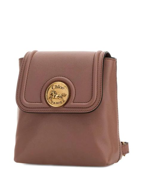 Chloé mini Horse Medal leather backpack - Brown