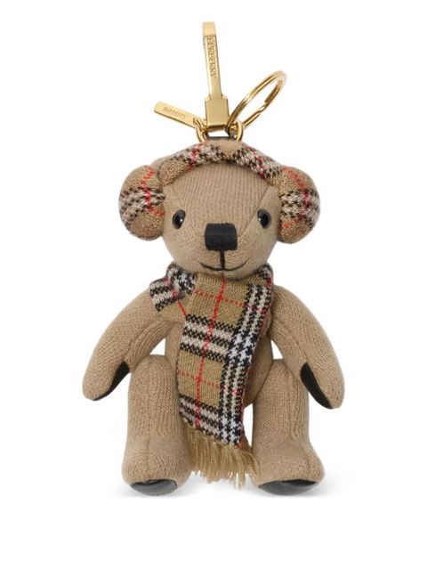 Burberry Thomas Bear check-scarf bag charm - Neutrals - zdjęcie produktu nr 1