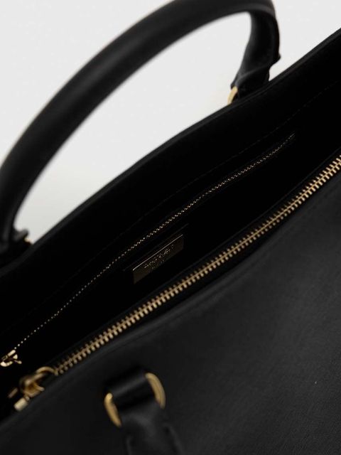 Lauren Ralph Lauren torebka skórzana kolor czarny