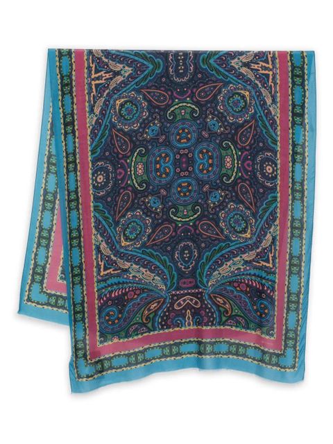 ETRO paisley-pattern fringed scarf - Blue - zdjęcie produktu nr 1