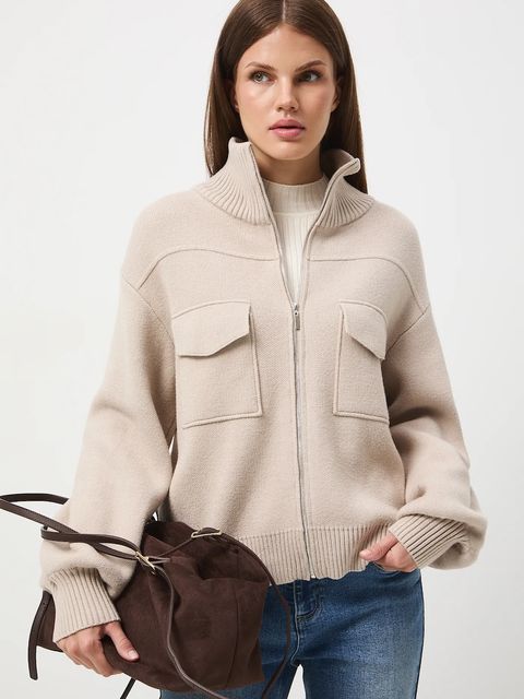 Medicine sweter damski kolor beżowy lekki - zdjęcie produktu nr 1