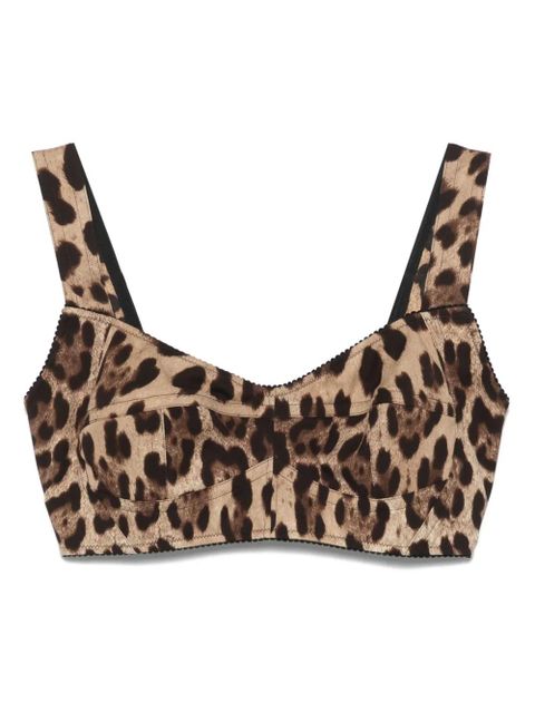 Dolce & Gabbana silk-blend cropped top - Brown - zdjęcie produktu nr 1