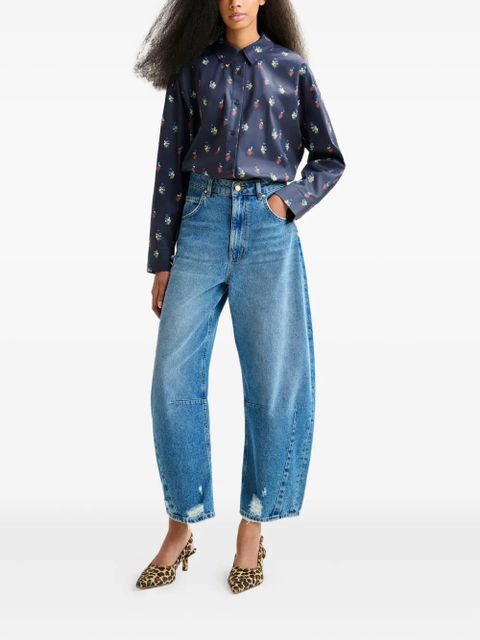 Essentiel Antwerp floral-print beaded shirt - Blue
