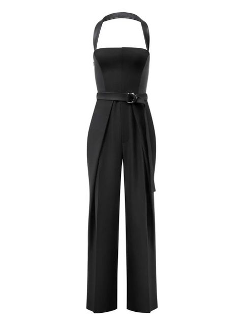 Manière De Voir Sabine pleated belted jumpsuit - Black - zdjęcie produktu nr 1