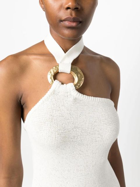 Cult Gaia Kendal knitted sleeveless minidress - White