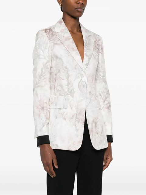 Max Mara floral-print blazer - White