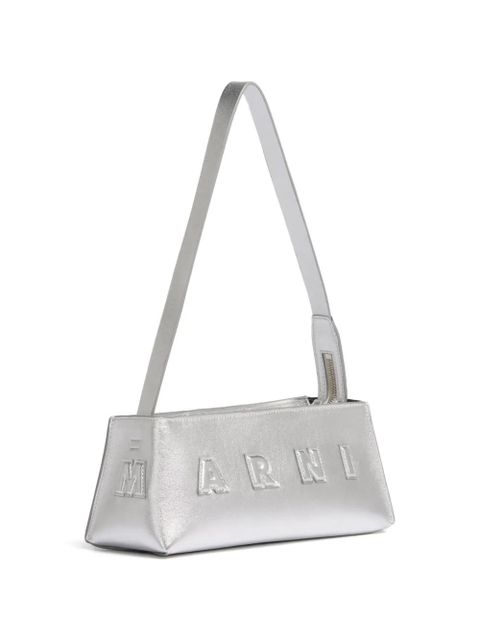 Marni embossed puffy leather shoulder bag - Silver