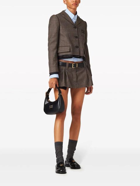 Miu Miu check-pattern wool jacket - Brown