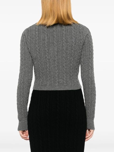 Alessandra Rich knitted wool cardigan - Grey - zdjęcie produktu nr 2