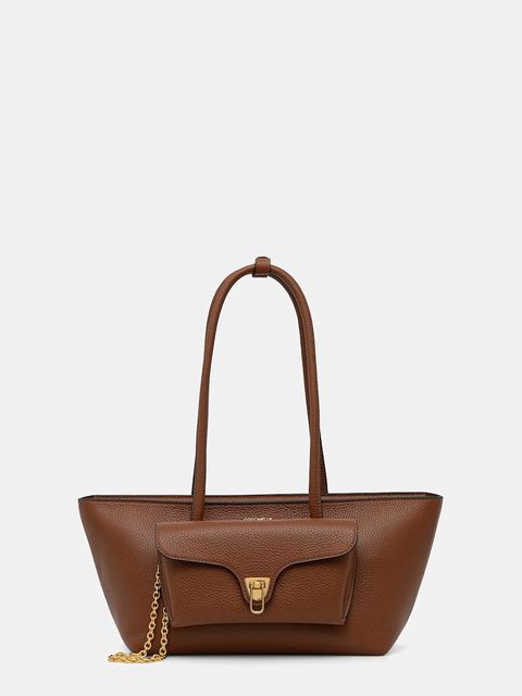 Coccinelle torebka skórzana DOUBLE BEAT kolor brązowy E1 T8A 11 03 01 - zdjęcie produktu nr 1