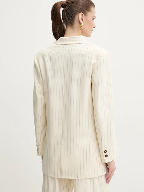 Simona Corsellini marynarka kolor beżowy jednorzędowa wzorzysta P25CPGI009 - zdjęcie produktu nr 2