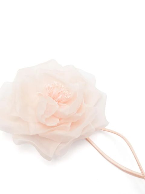 Max Mara Mxario floral-appliqué brooch - Pink