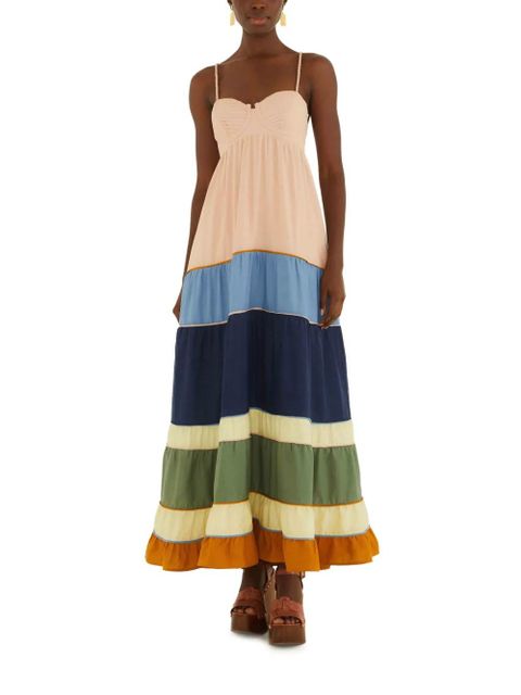 FARM Rio braided straps panelled maxi dress - Neutrals - zdjęcie produktu nr 1