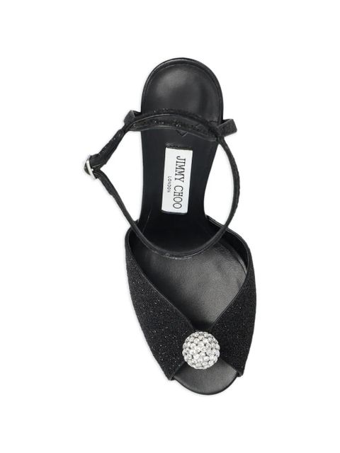Jimmy Choo crystal-embellished strap heeled sandals - Black - zdjęcie produktu nr 2