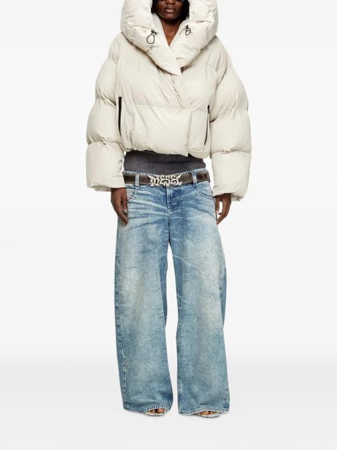 Diesel W-Iley-T1 wrap hooded puffer jacket - 7FE