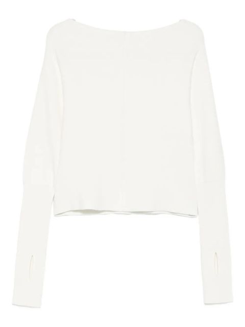 Aya Muse off-shoulder knitted top - White
