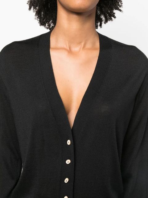 Jil Sander fine-knit V-neck cardigan - Black
