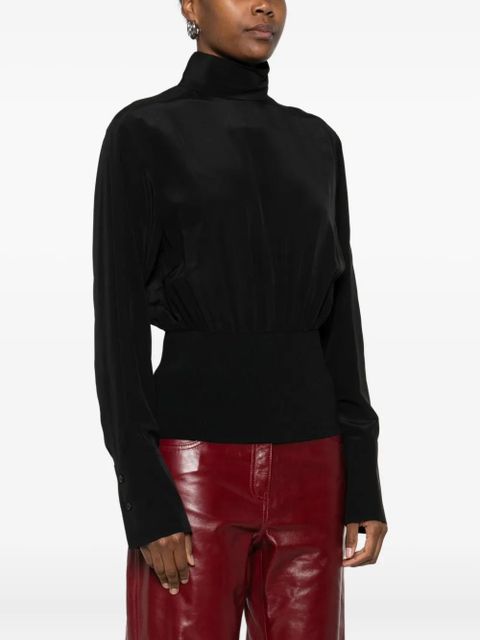 Sportmax high-neck silk blouse - Black - zdjęcie produktu nr 2