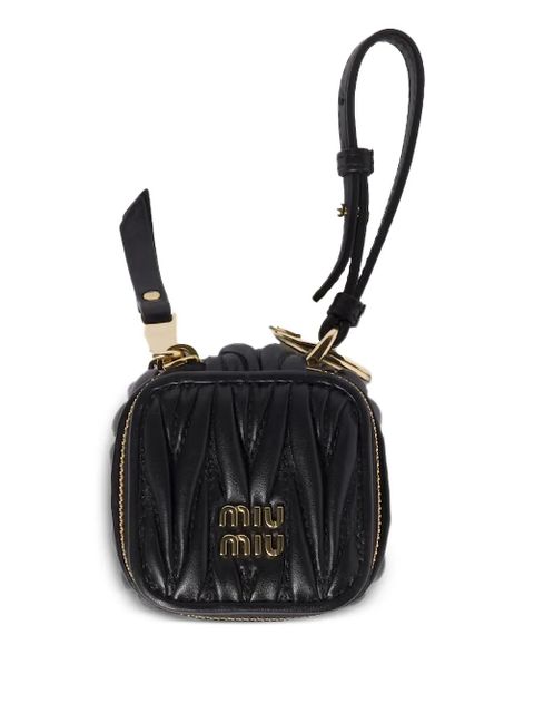 Miu Miu Trick matelassé cubic keyring - Black - zdjęcie produktu nr 1