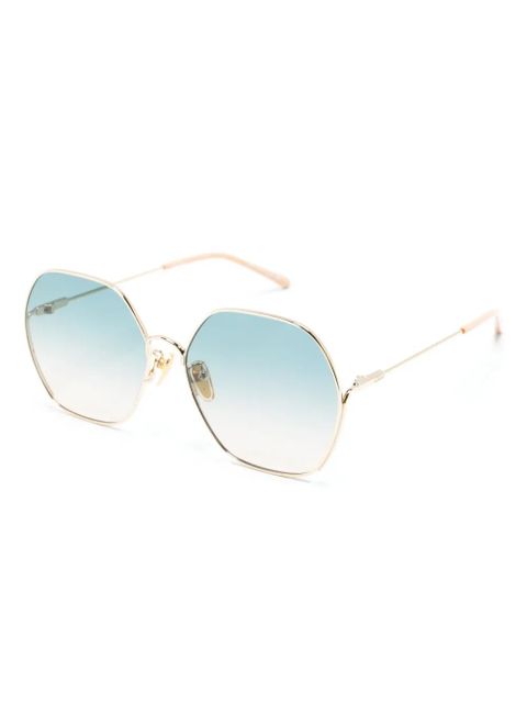 Chloé Eyewear oversized hexagonal-frame sunglasses - Gold - zdjęcie produktu nr 2