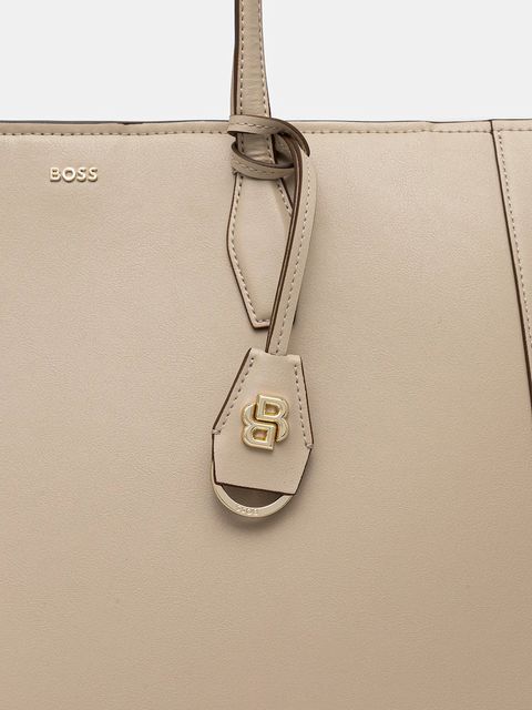 BOSS torebka skórzana kolor beżowy 50547750