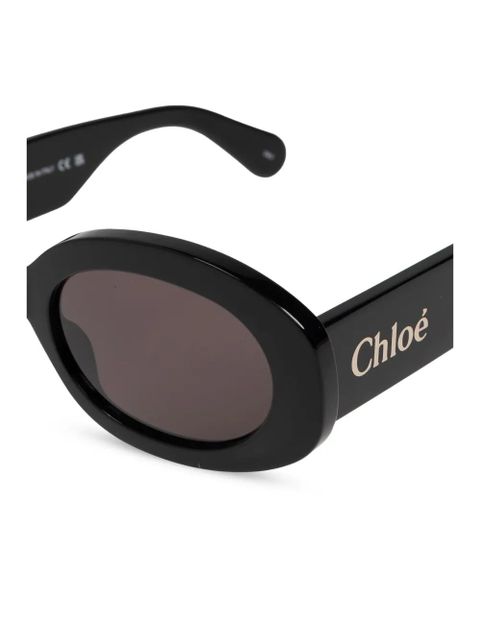 Chloé Eyewear oval-frame recycled-acetate sunglasses - Black