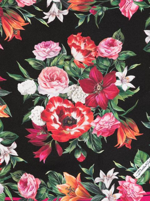 Dolce & Gabbana floral print square scarf - Black