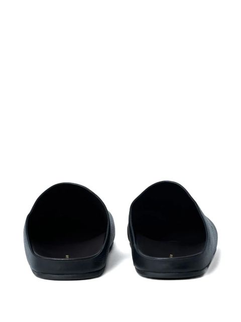 The Row Hudson leather flat mules - Black