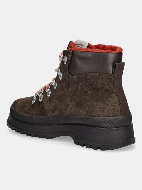 Gant workery zamszowe Wintly damskie kolor brązowy na płaskim obcasie lekko ocieplone 31543082