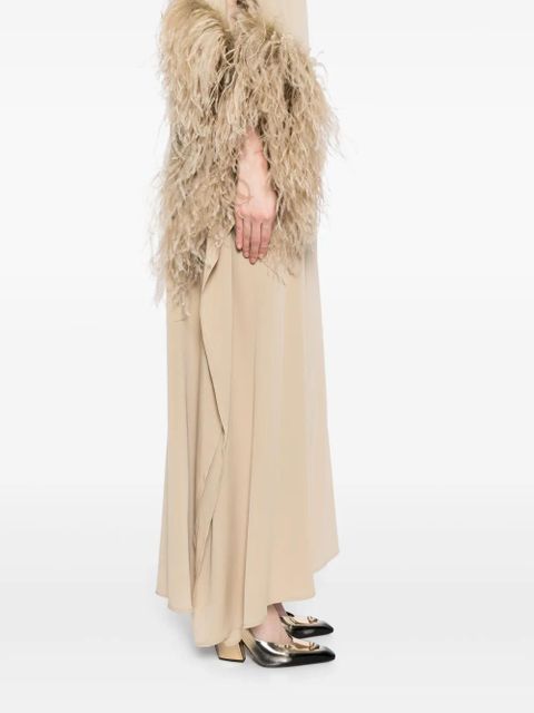 Ferragamo faux-fur detail dress - Neutrals