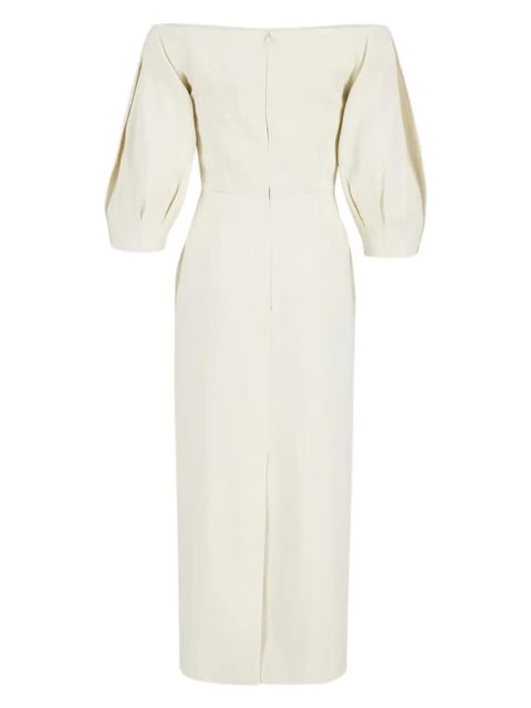 Gabriela Hearst Majano off-shoulder puff-sleeves midi dress - Neutrals - zdjęcie produktu nr 2