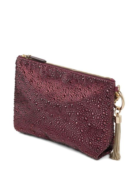 Jimmy Choo Callie crystal chain clutch bag - Purple