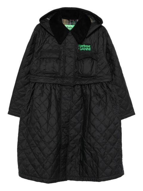 Barbour x Ganni quilted hooded coat - Black - zdjęcie produktu nr 1