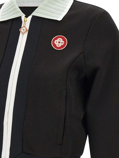 Casablanca high-collar embroidered-logo jacket - Black