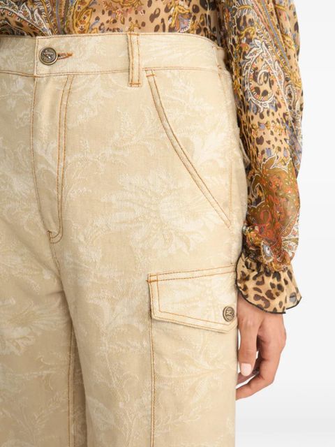 ETRO floral jacquard cargo pants - Neutrals