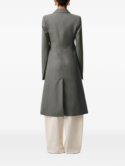 AMI Paris button-up fitted single-breasted coat - Grey