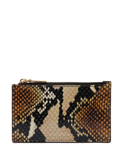 Alexander McQueen snakeskin-pattern zip cardholder - Brown - zdjęcie produktu nr 2