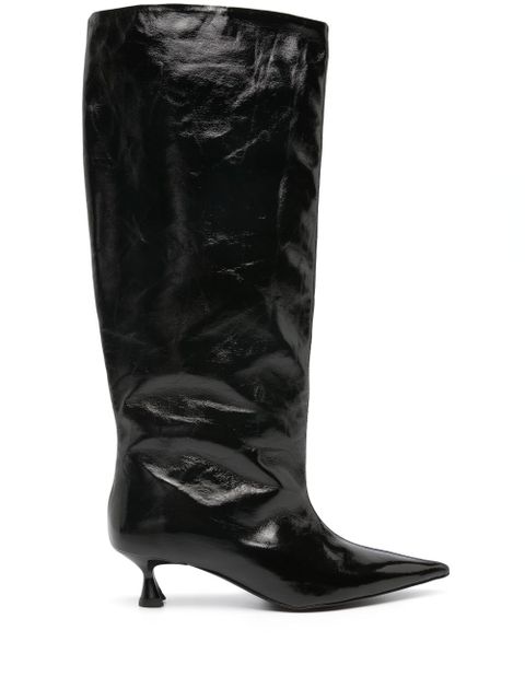 GANNI 45mm knee-high mid-heel boots - Black - zdjęcie produktu nr 1