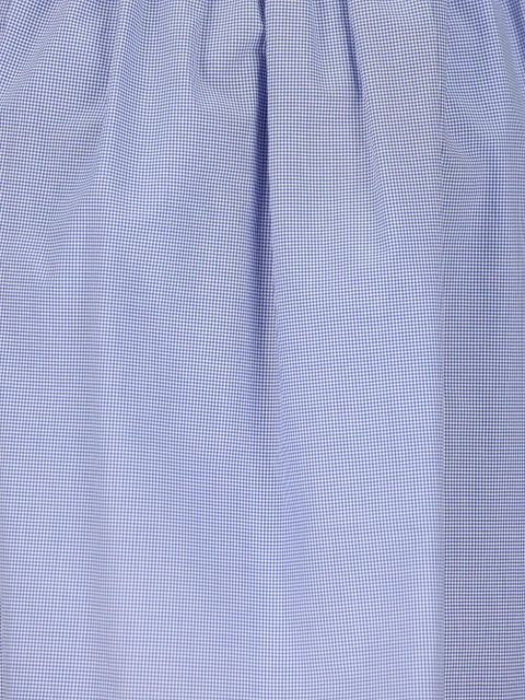 Miu Miu gathered-waist logo midi skirt - Blue