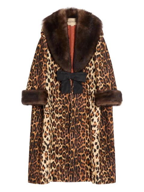 Valentino Garavani spotted shearling bow coat - Brown - zdjęcie produktu nr 1