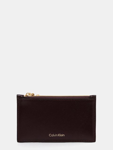 Calvin Klein portfel skórzany damski kolor bordowy LV04F1076G - zdjęcie produktu nr 1