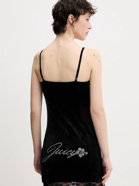 Juicy Couture sukienka welurowa JUICY HIBISCUS CRYSTAL