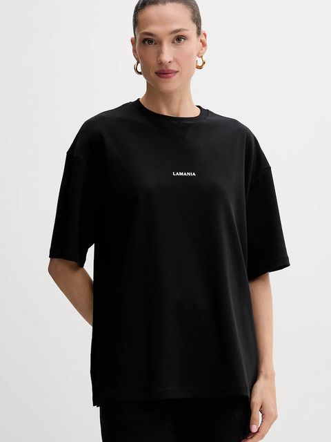 La Mania t-shirt bawełniany damski kolor czarny TEEZY - zdjęcie produktu nr 1