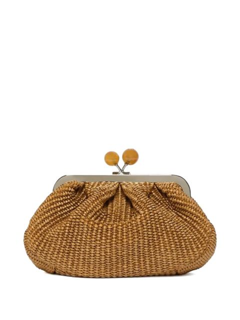 Max Mara small Palmas raffia-effect clutch bag - Brown - zdjęcie produktu nr 2